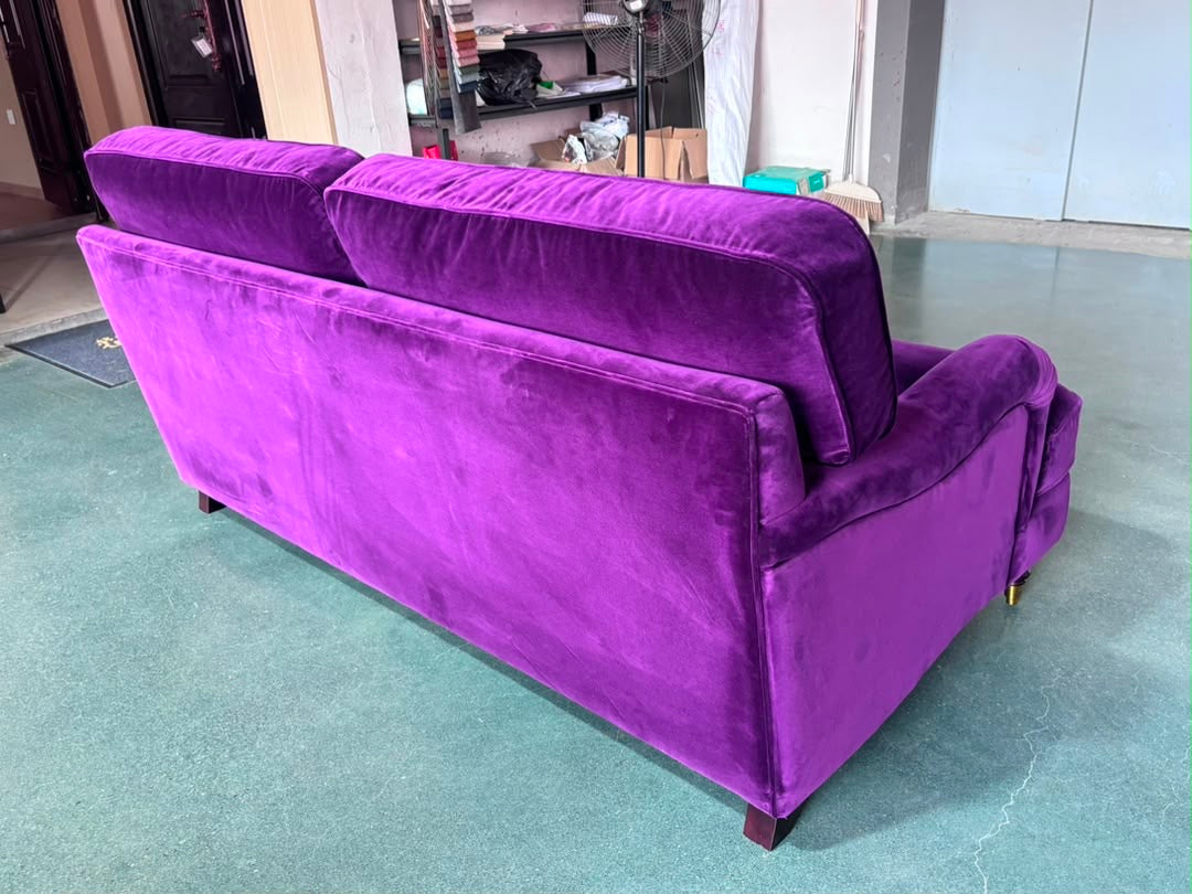 The Balmoral 3 seater in Deep Purple Velvet