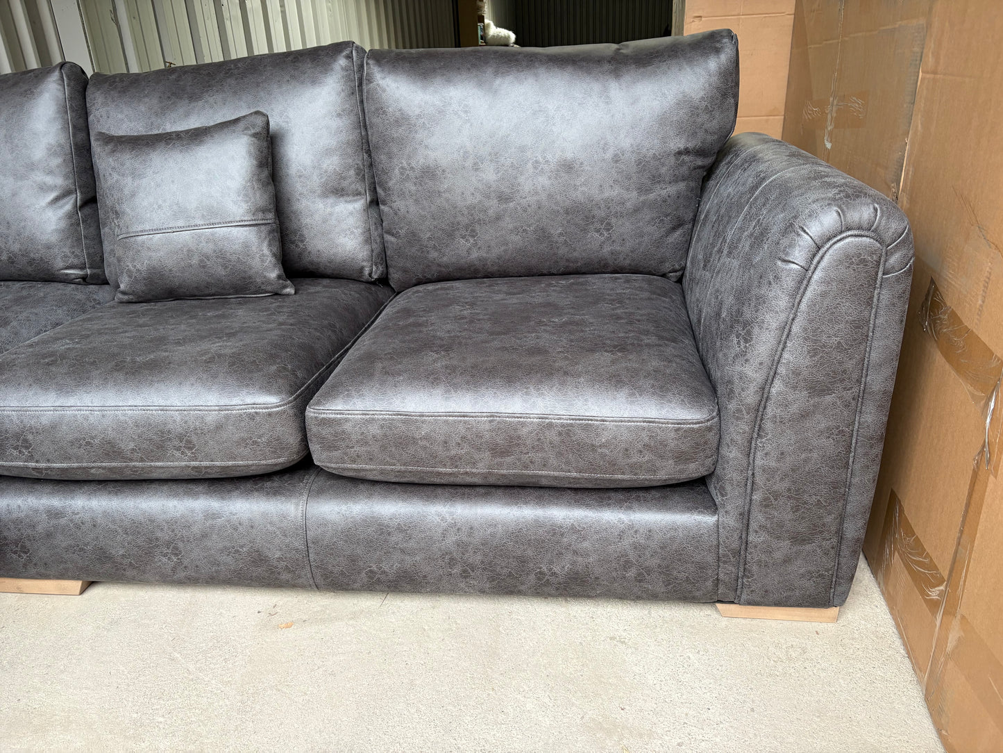 Large Vegan (Faux) Leather Corner Sofa