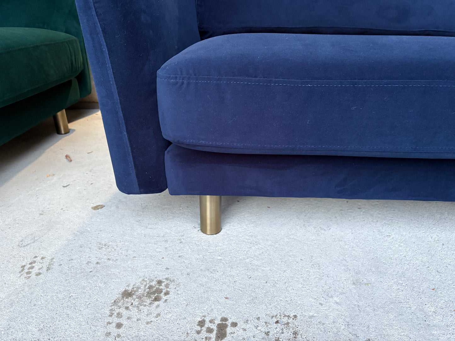 Cuddler Armchair in Blue Velvet