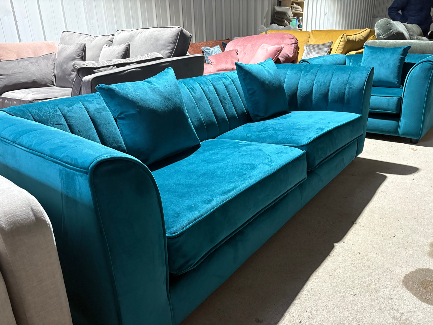 Teal 3 seater sofa