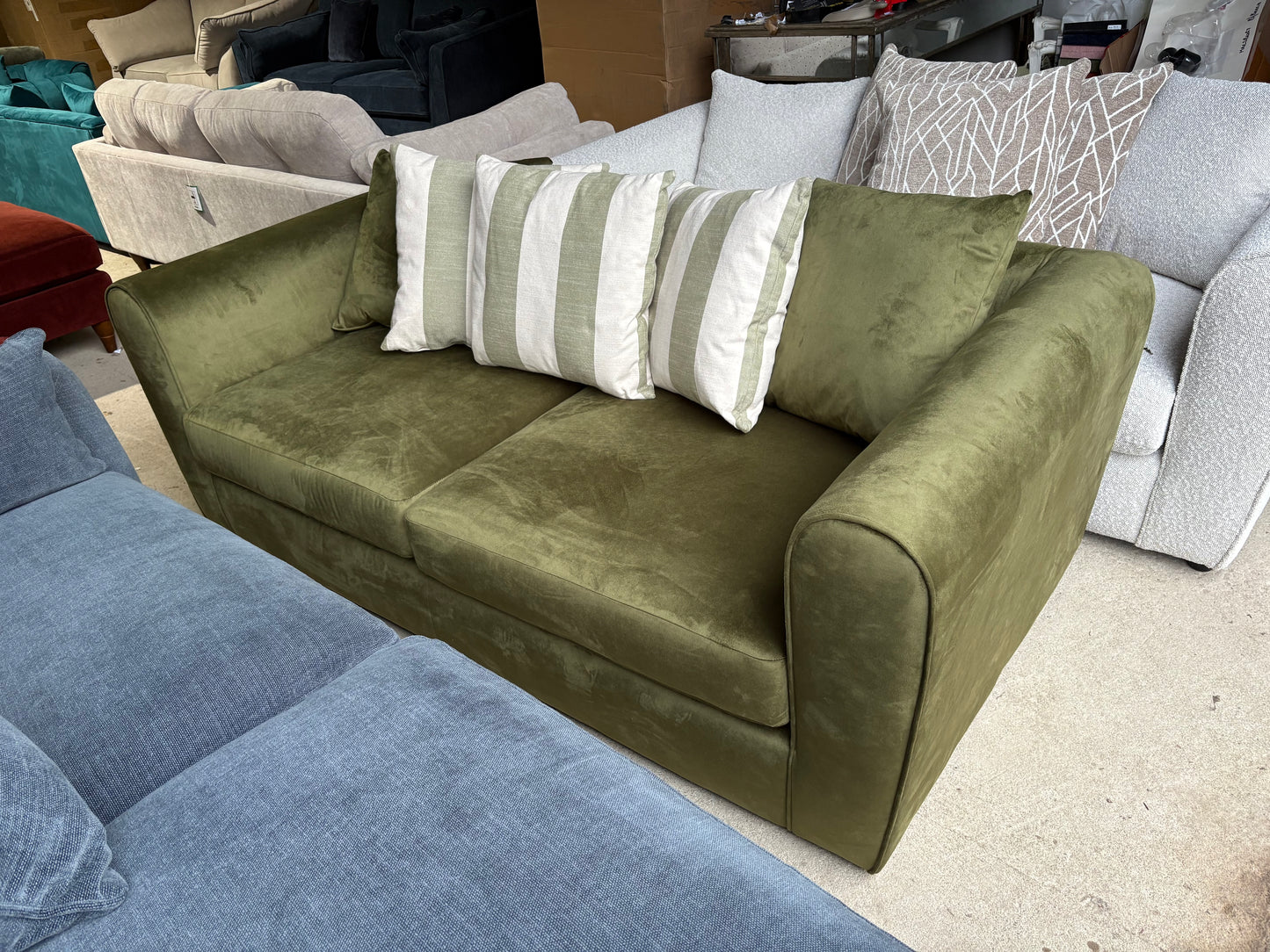 Green Velvet 2 seater sofa