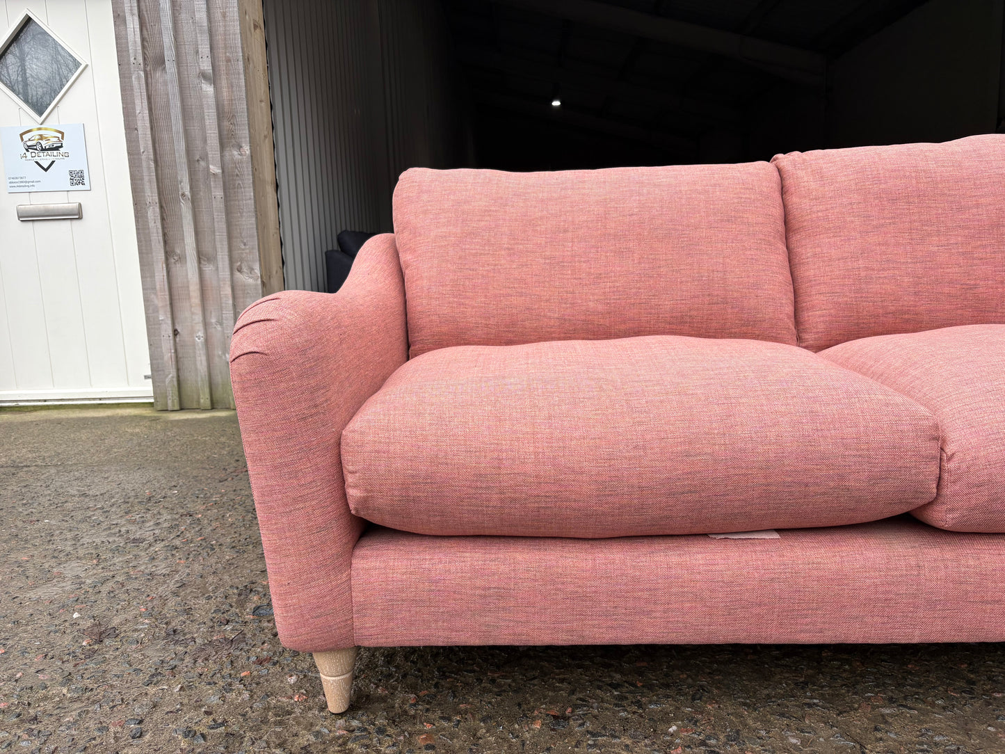 Stunning in Salmon Pink - Super stylish 3 seater sofa