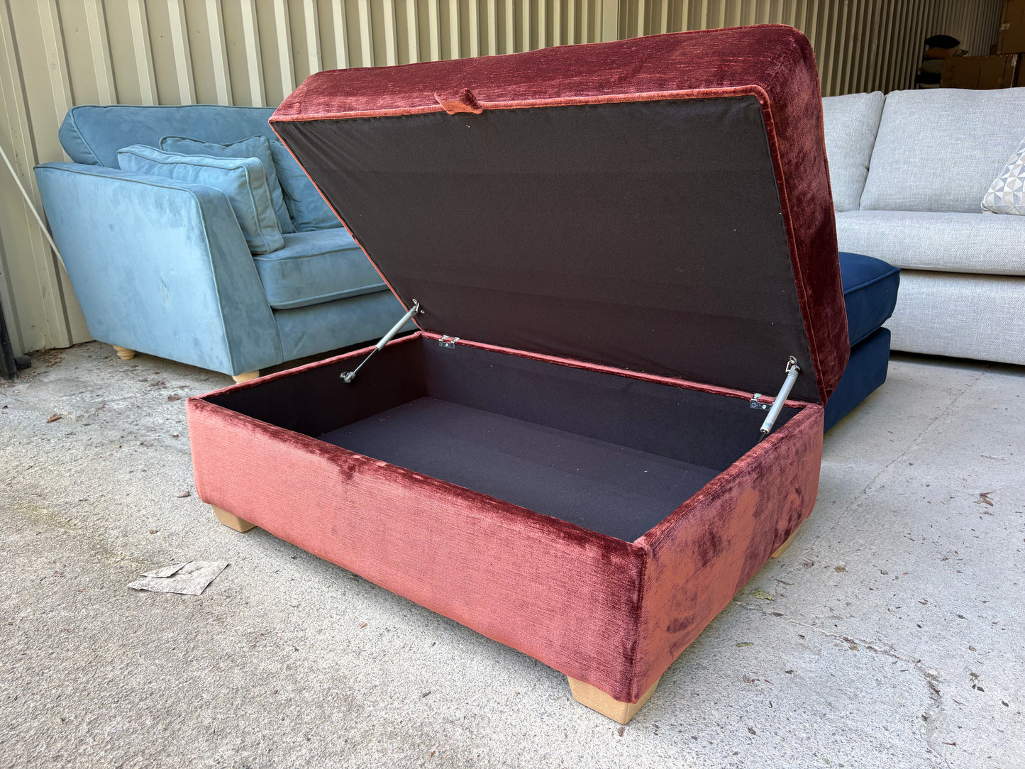 Maroon Storage Footstool