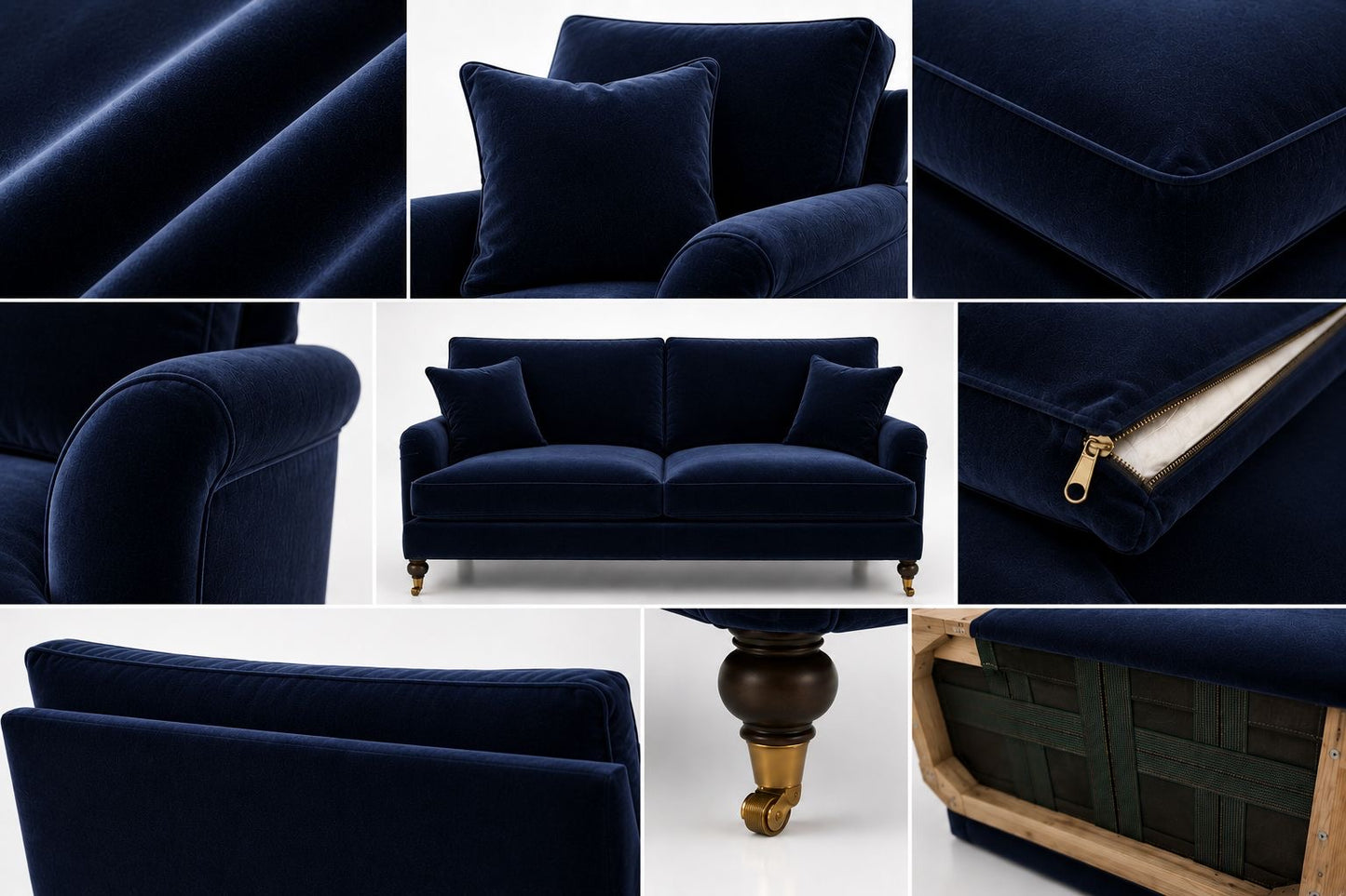 The Balmoral 3 seater in Midnight Blue