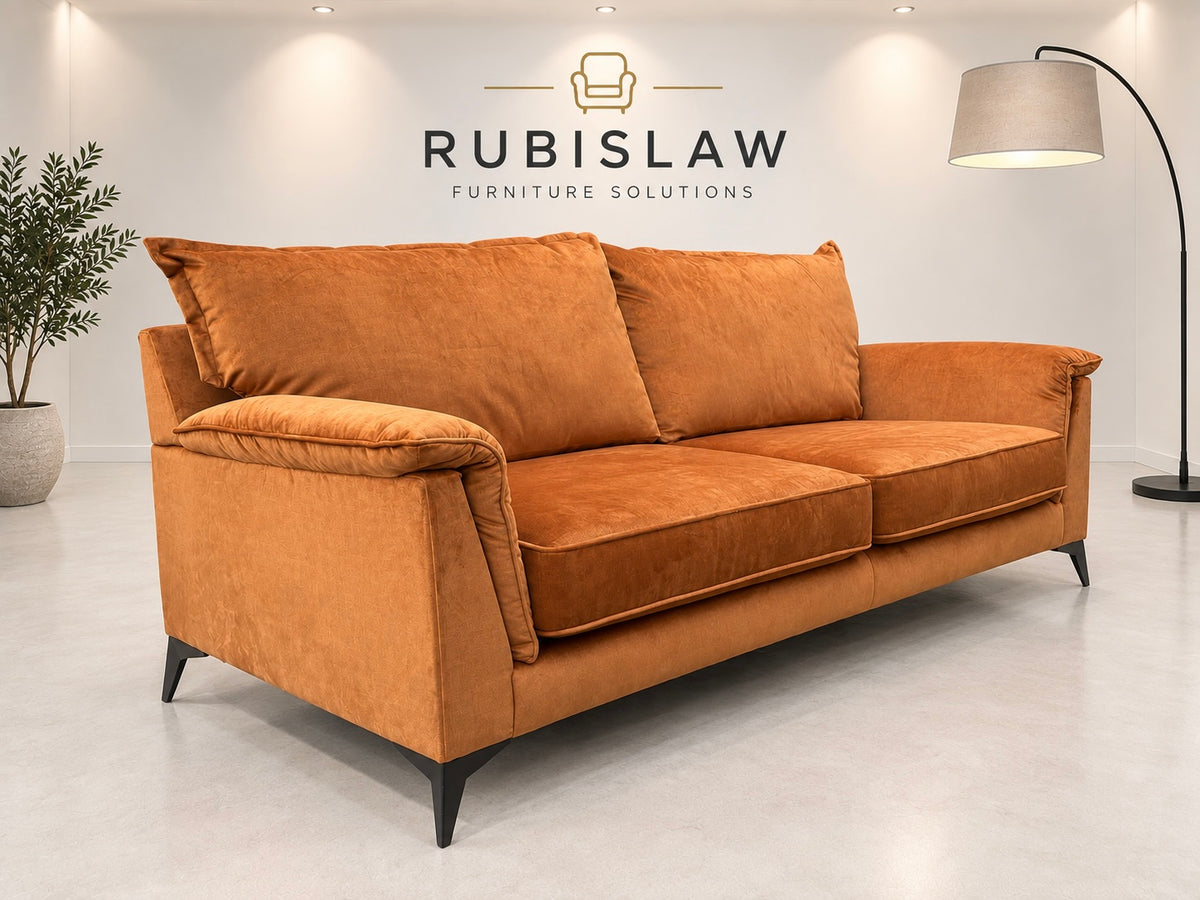 Outstanding pair of 3 seaters in Copper Velvet