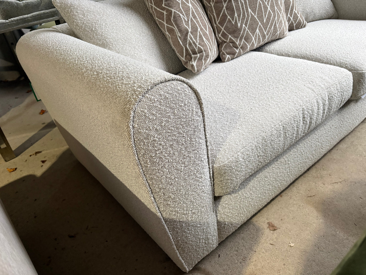 Stone colour Boucle 3 seater Sofa