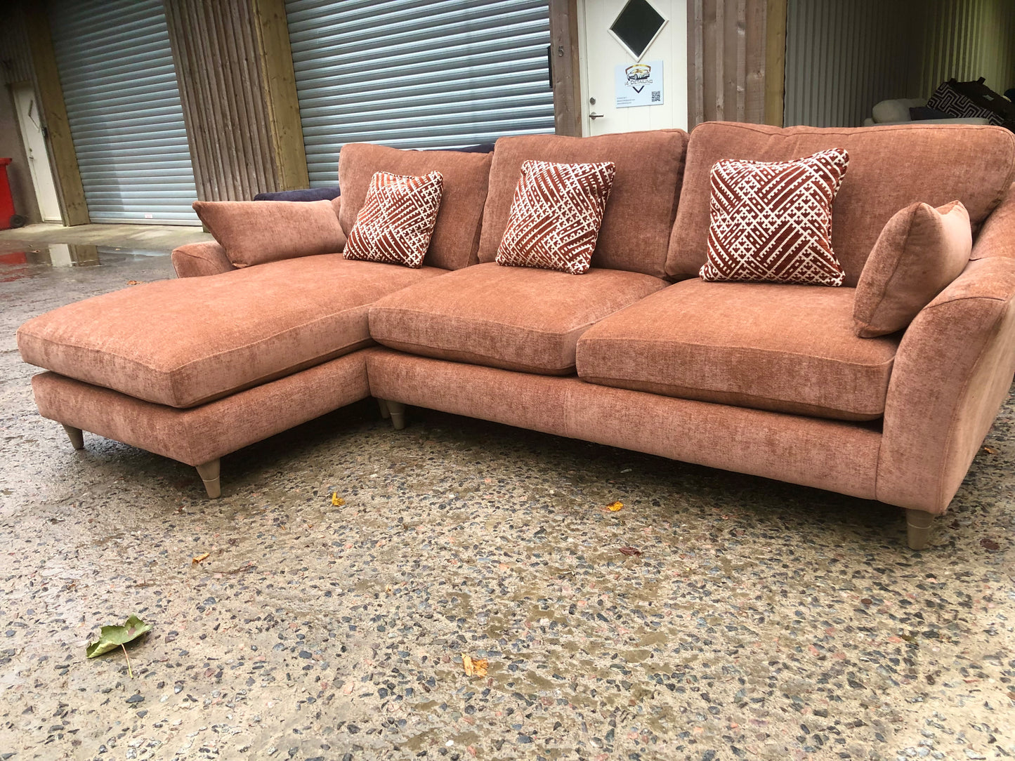 Brand new Terracotta corner sofa