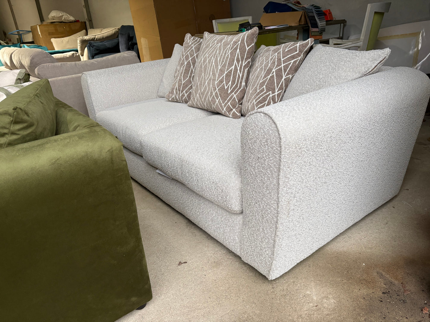 Stone colour Boucle 3 seater Sofa