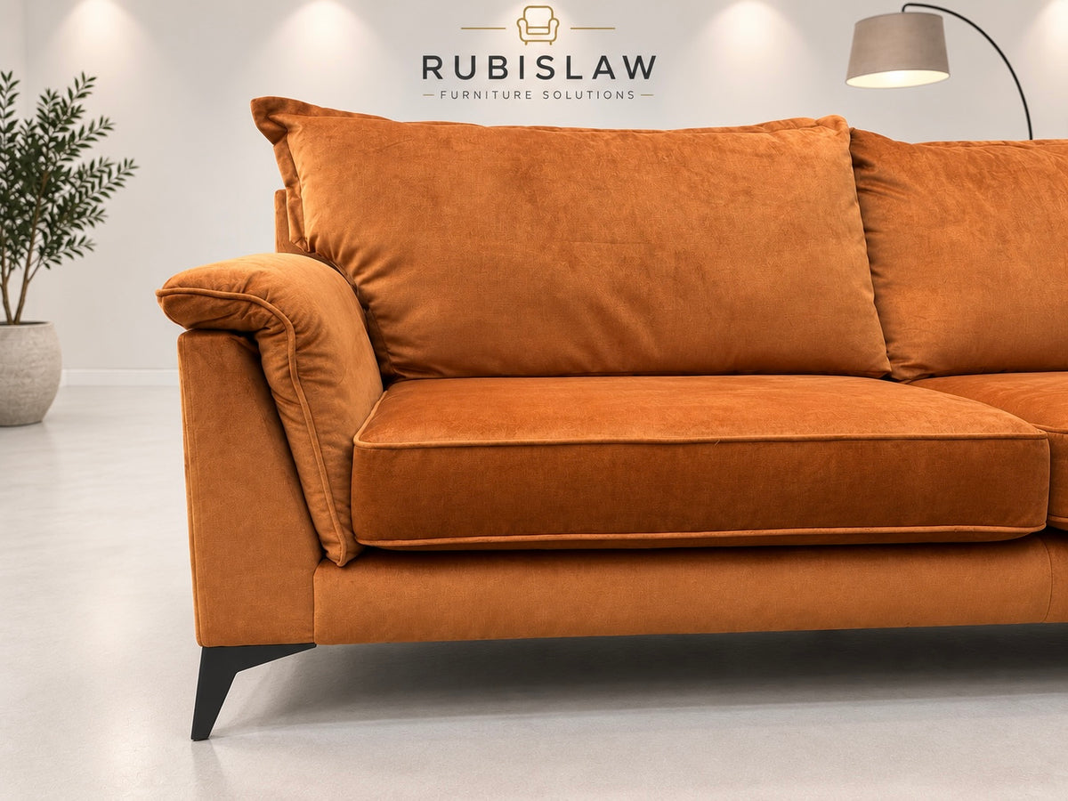 Outstanding pair of 3 seaters in Copper Velvet