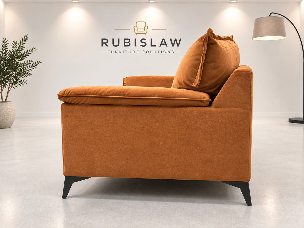 Outstanding pair of 3 seaters in Copper Velvet