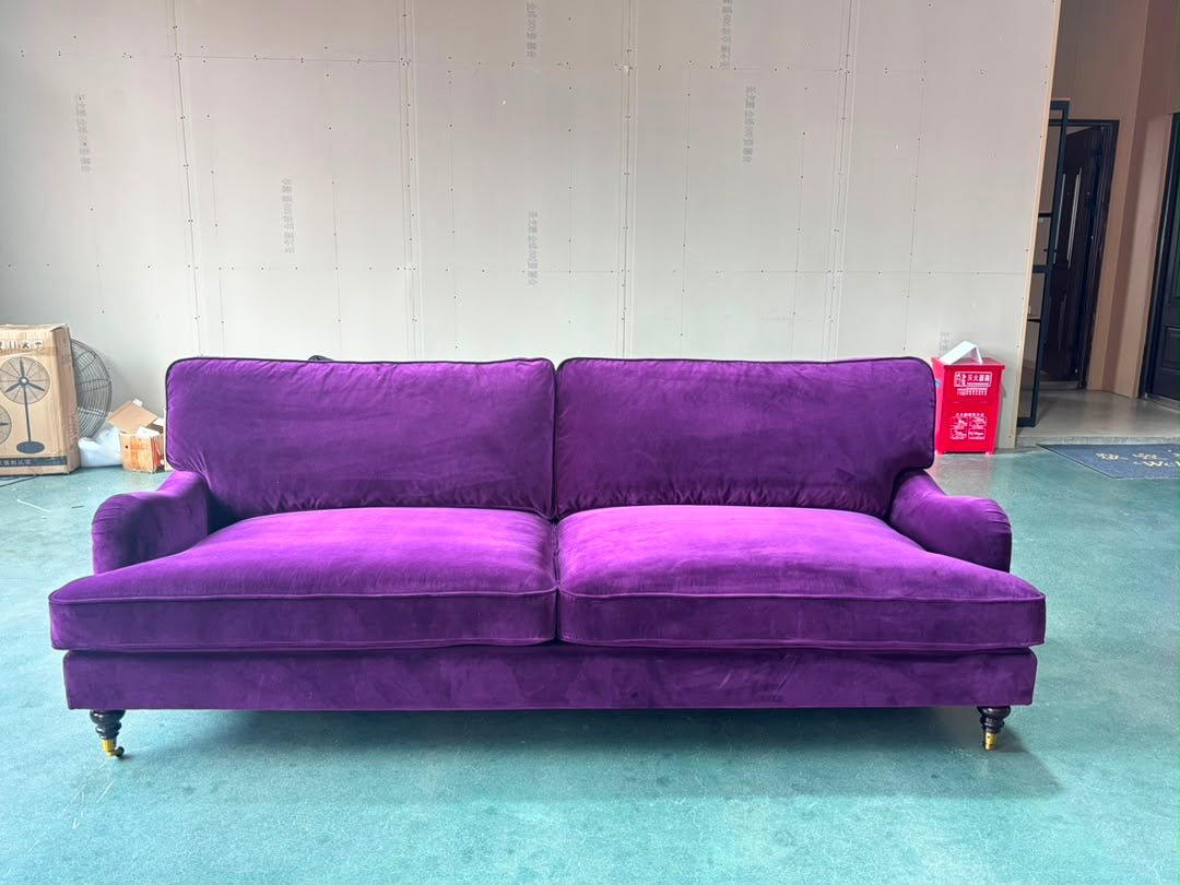 The Balmoral 3 seater in Deep Purple Velvet