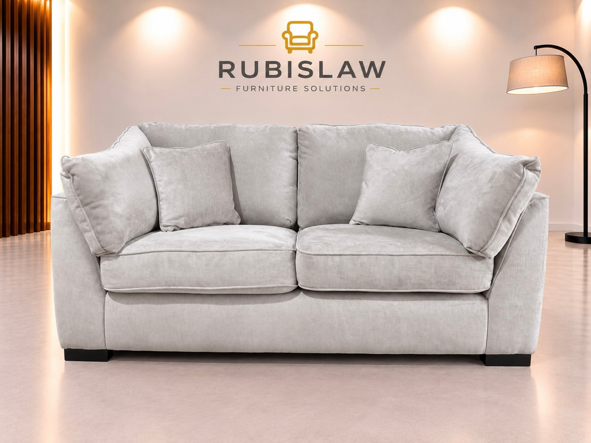 Two Seater Sofa in Ivory Velvet