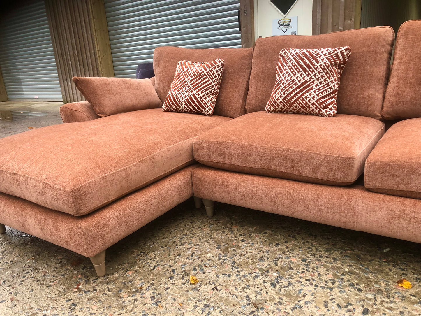 Brand new Terracotta corner sofa