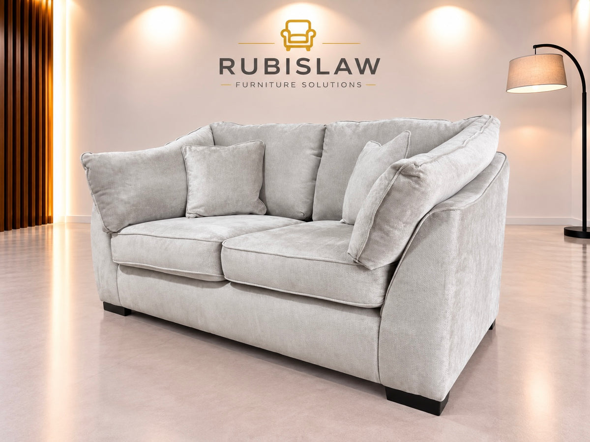 Two Seater Sofa in Ivory Velvet
