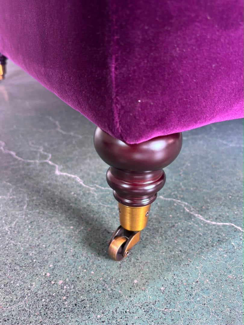 The Balmoral 3 seater in Deep Purple Velvet