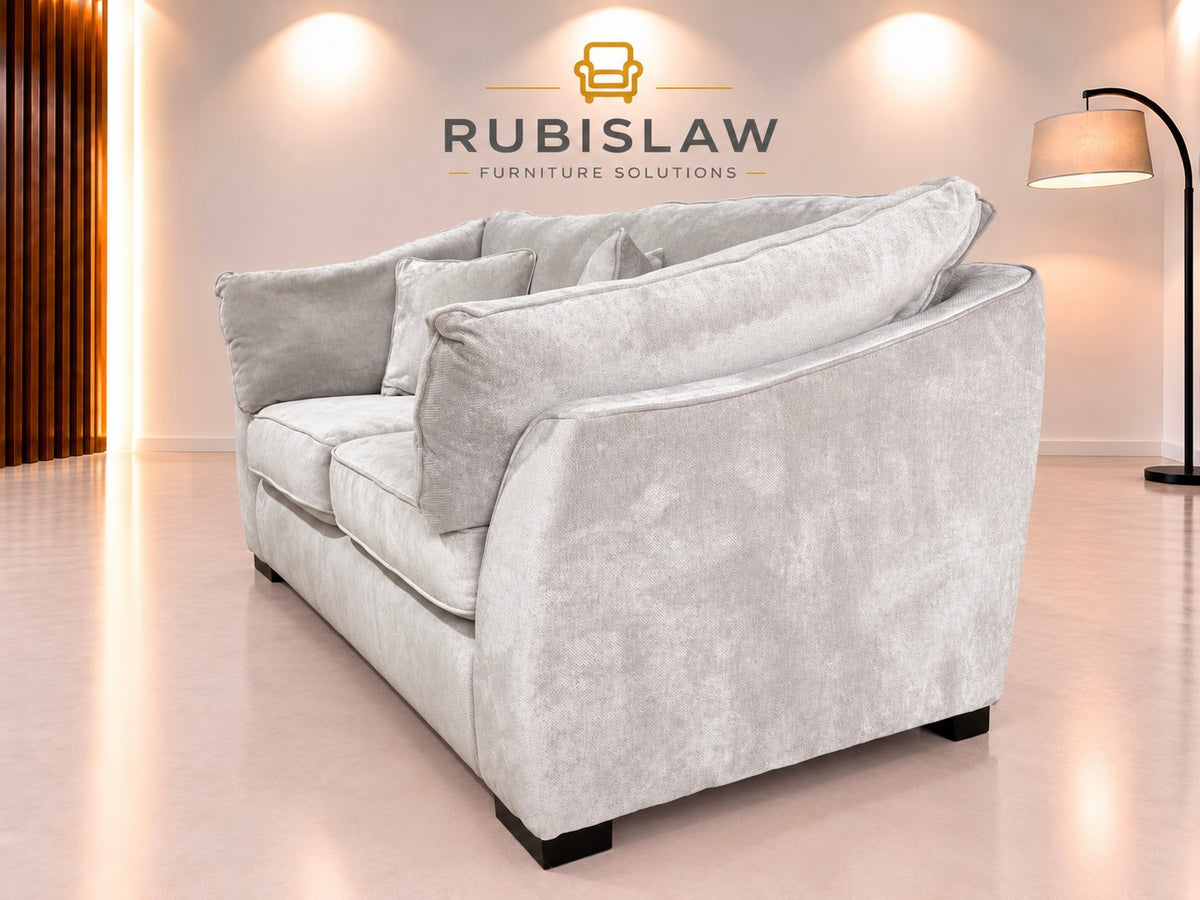 Two Seater Sofa in Ivory Velvet