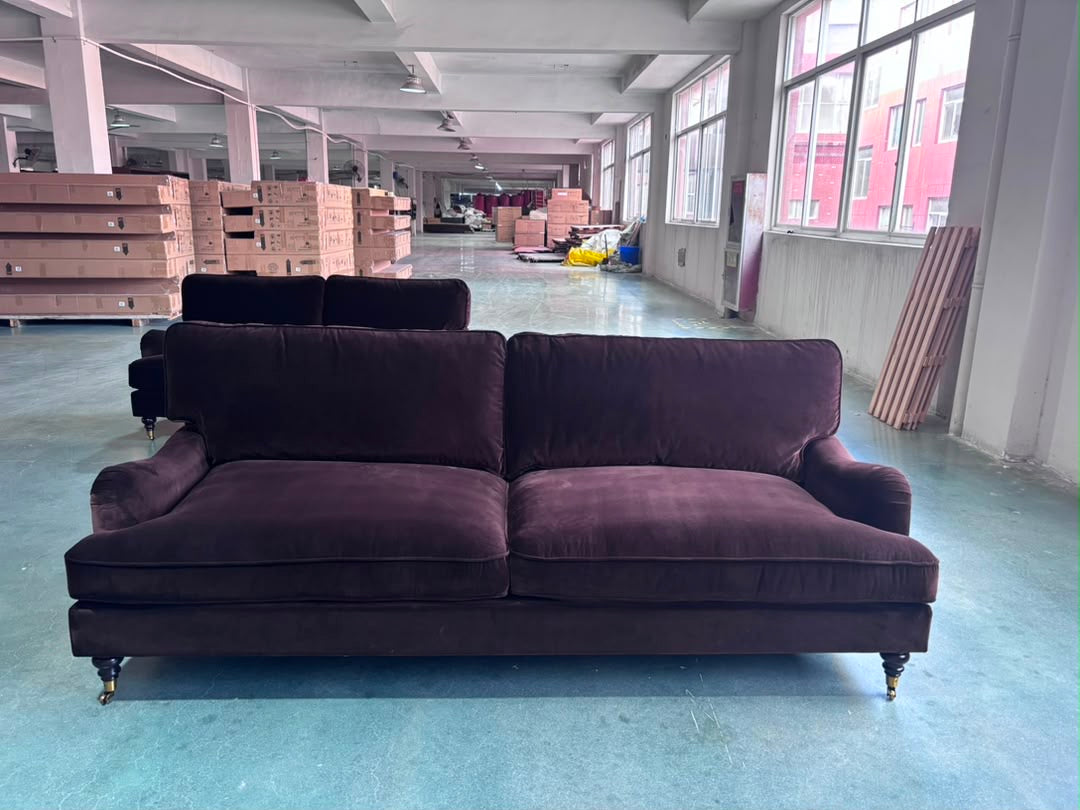 The Balmoral 3 seater in Mocha Velvet