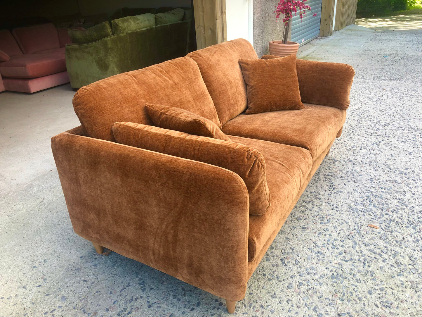 New 3 Seater Sofa in gorgeous Burnt Copper fabric.