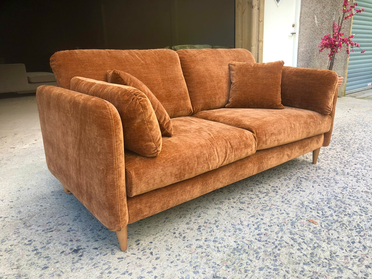 New 3 Seater Sofa in gorgeous Burnt Copper fabric.