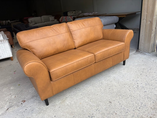 New Tan Leather 3 seater sofa