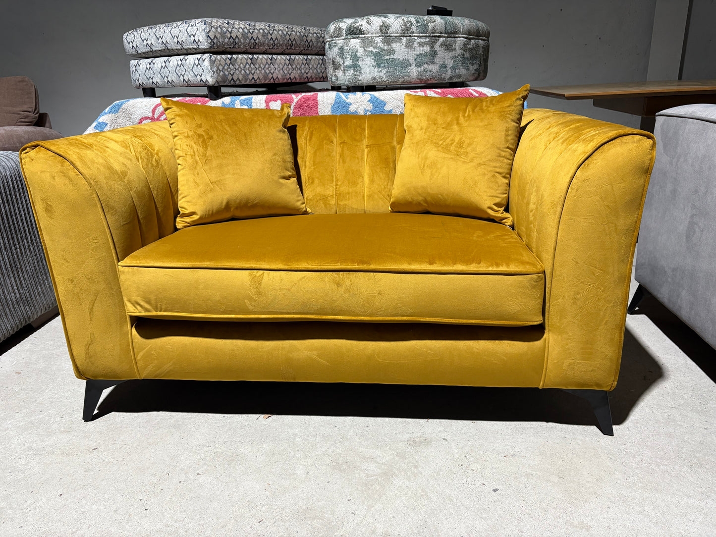 Shellback Cuddler Armchair in Turmeric Velvet
