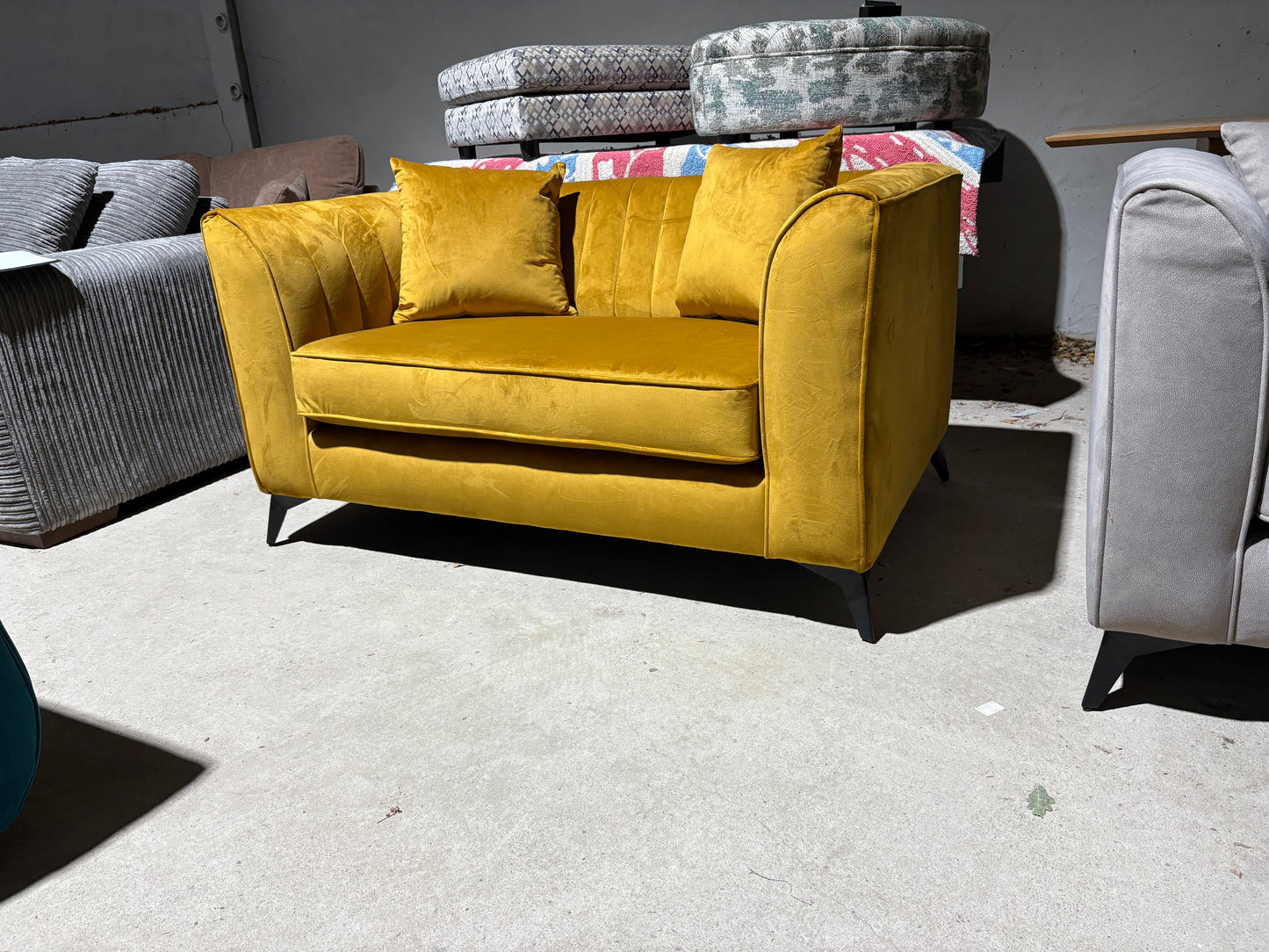 Shellback Cuddler Armchair in Turmeric Velvet