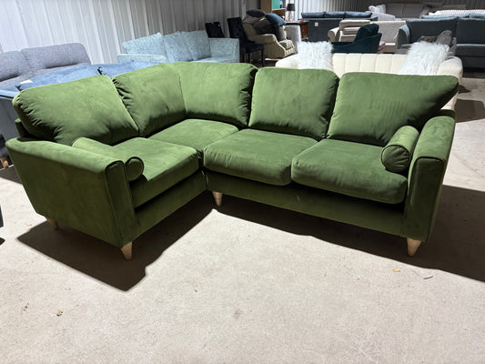 Moss Green velvet corner sofa