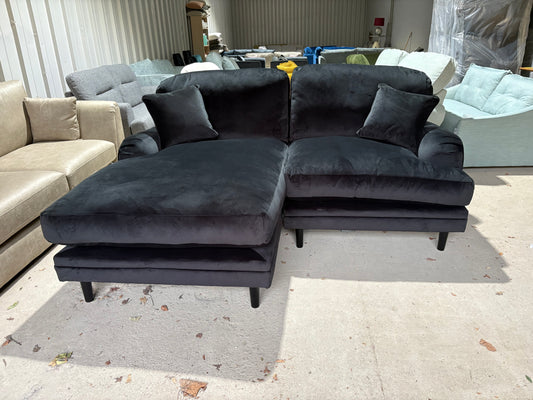 Black Corner Chaise Sofa