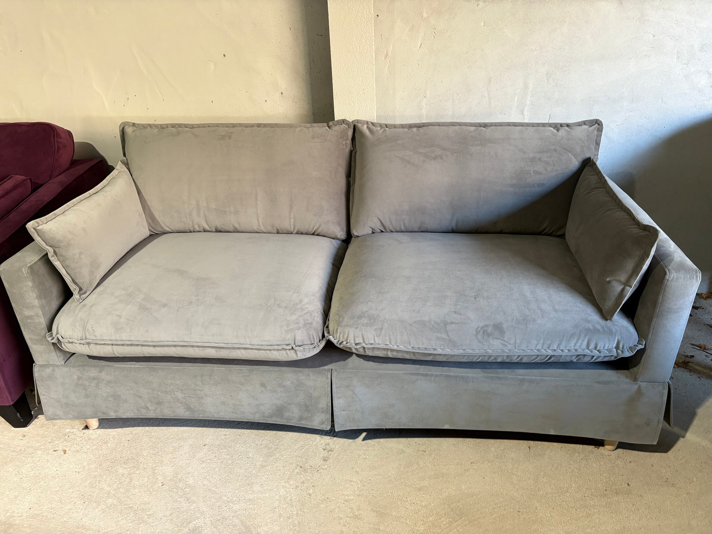 Three Seater Velvet Sofa