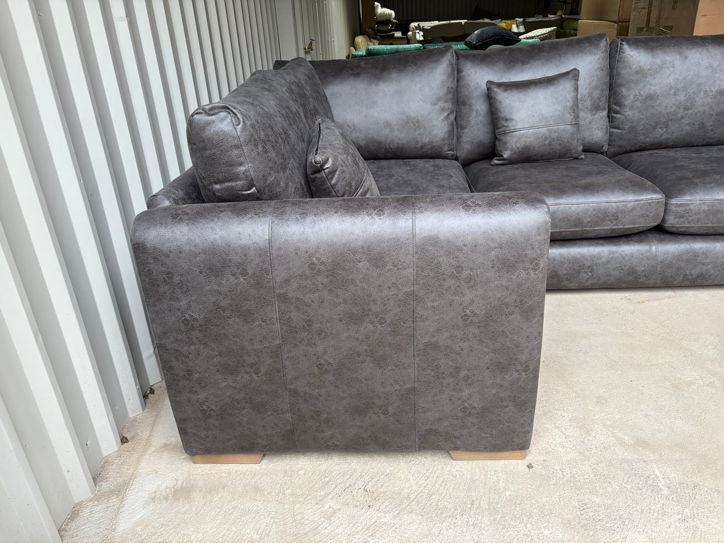Large Vegan (Faux) Leather Corner Sofa