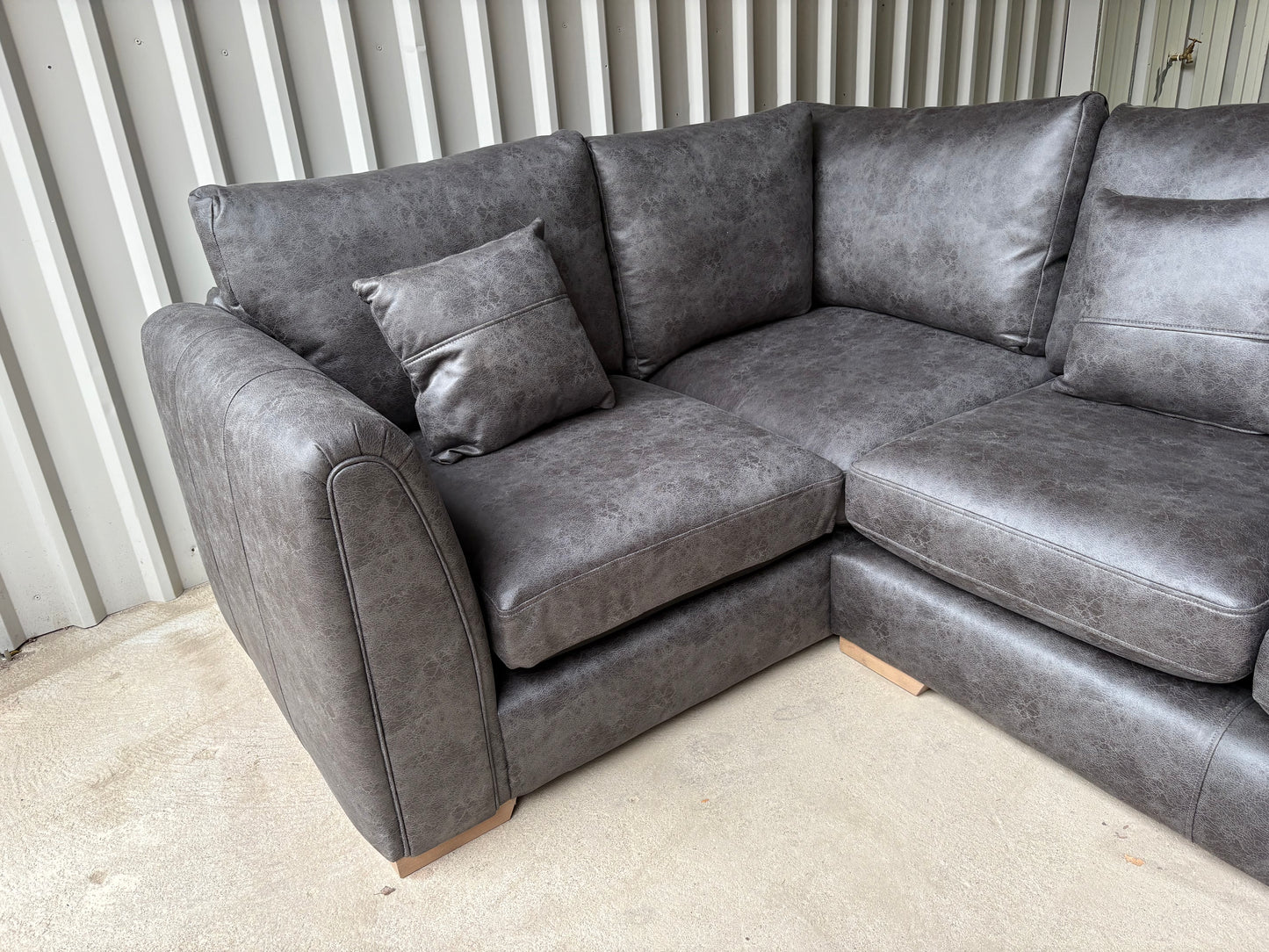 Large Vegan (Faux) Leather Corner Sofa