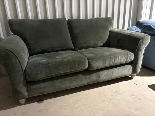 Smoke Green Velvet 3 seater sofa