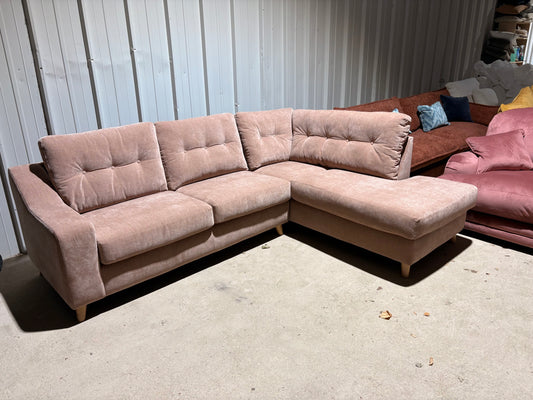 Salmon Pink Corner Sofa