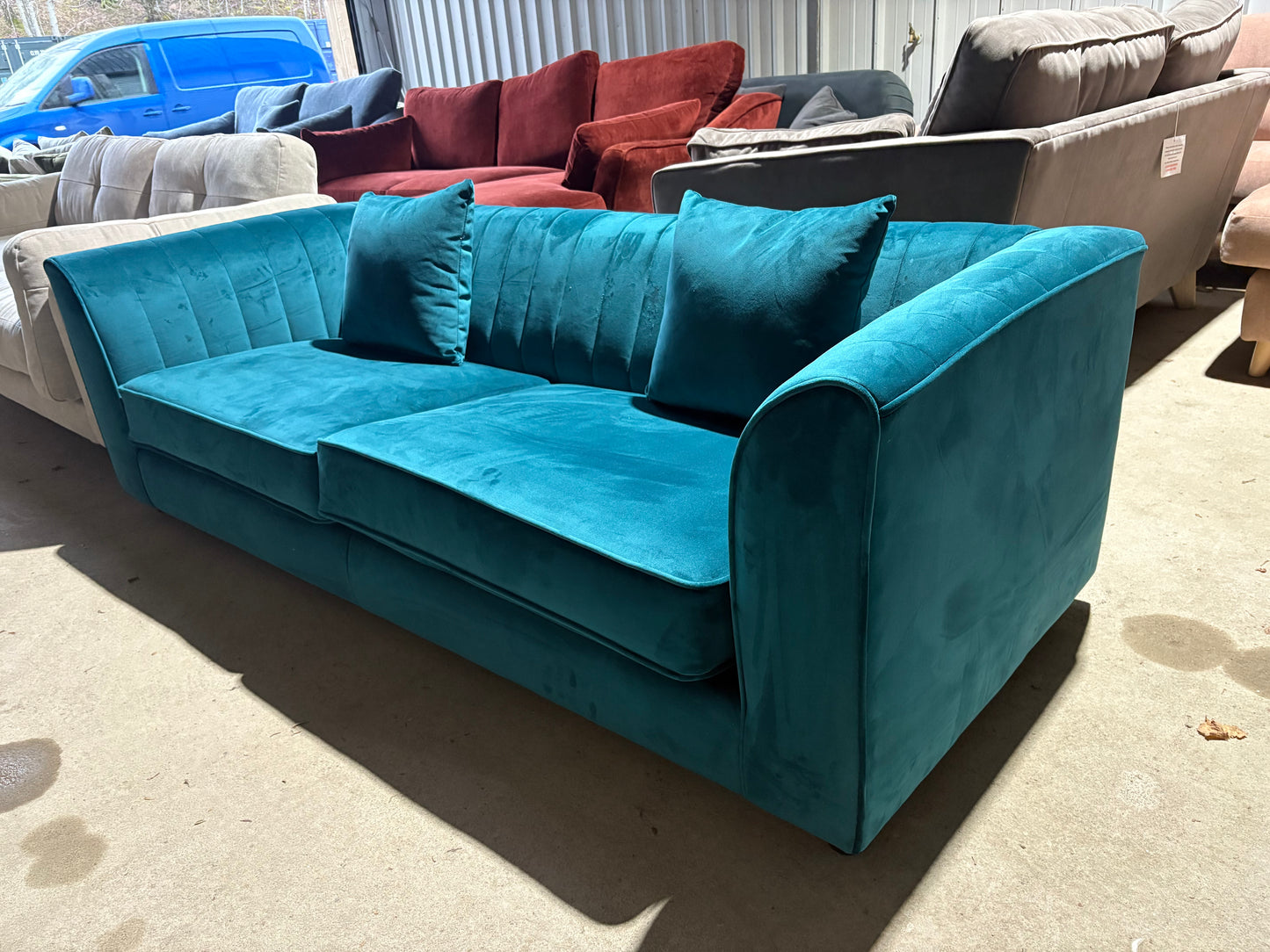Teal 3 seater sofa