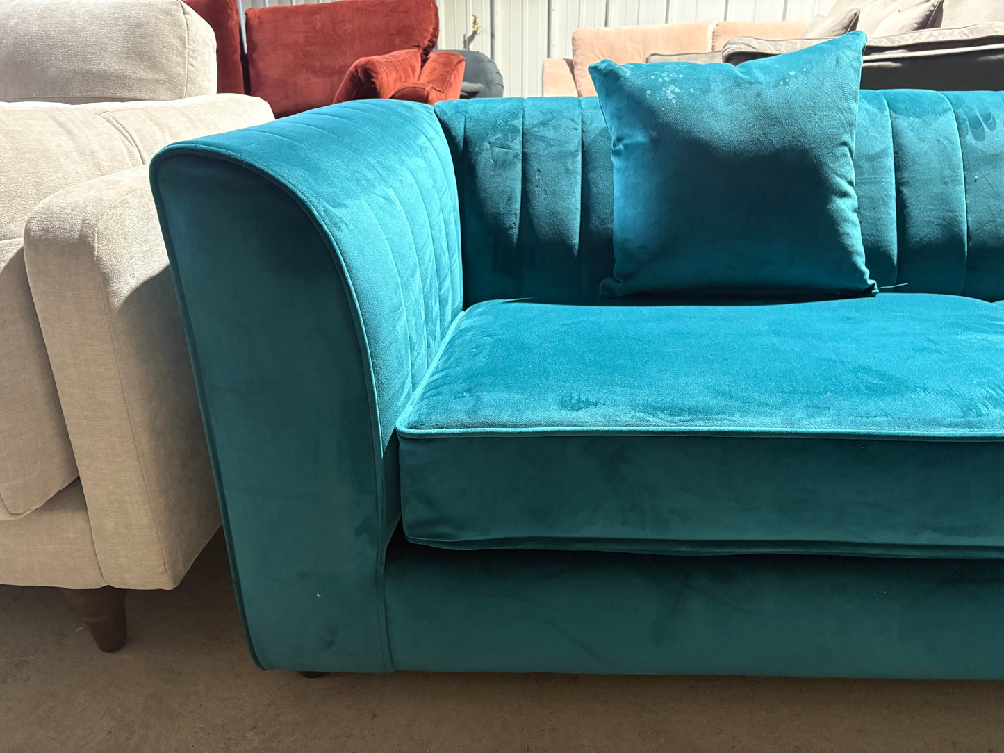 Teal 3 seater sofa