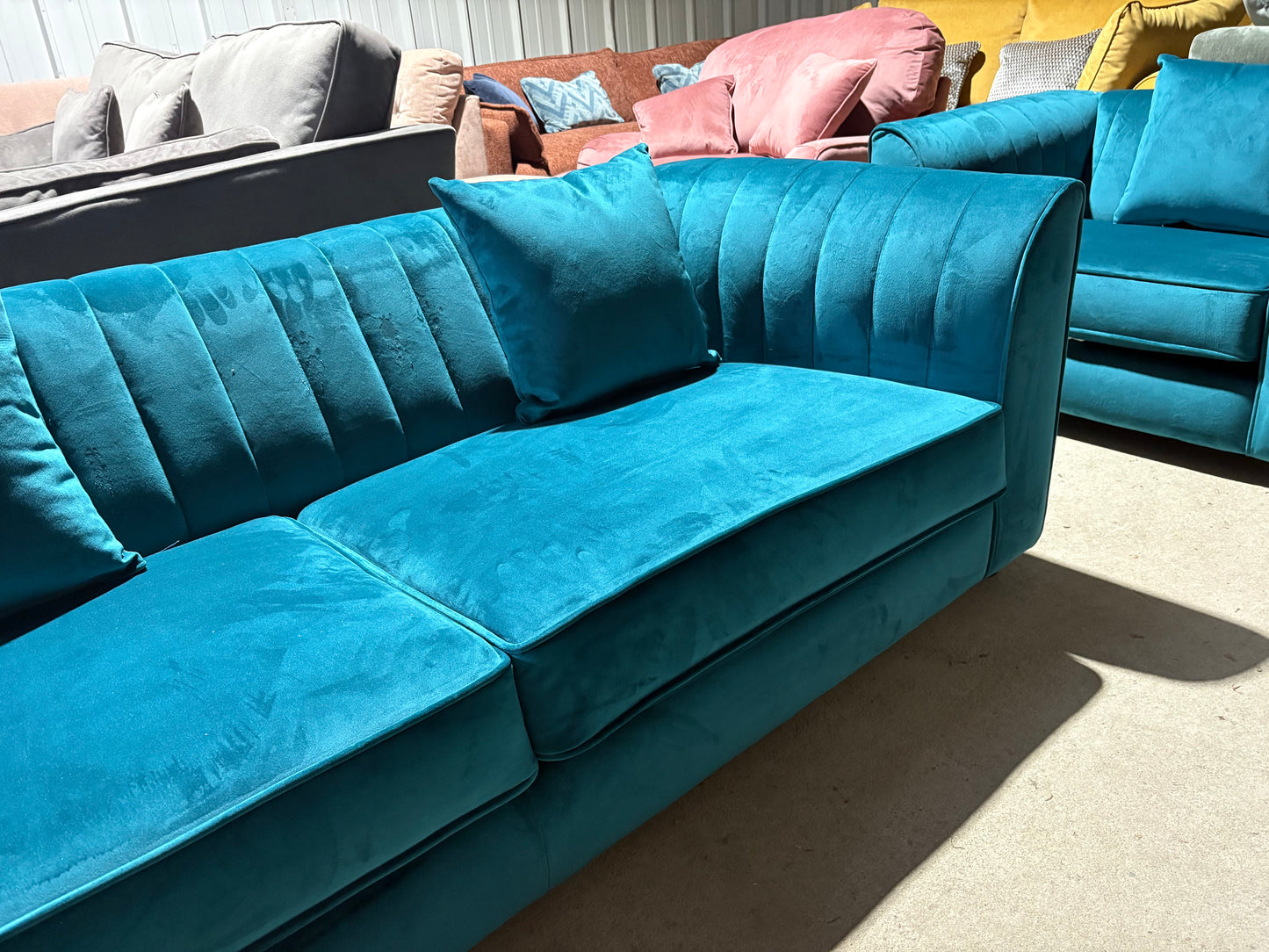 Teal 3 seater sofa