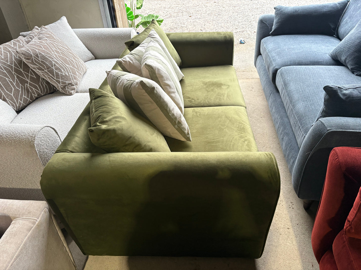 Green Velvet 2 seater sofa