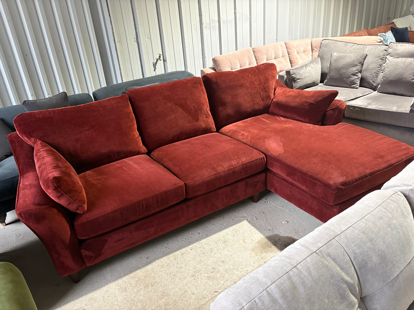 Stunning Rust Red Corner Sofa