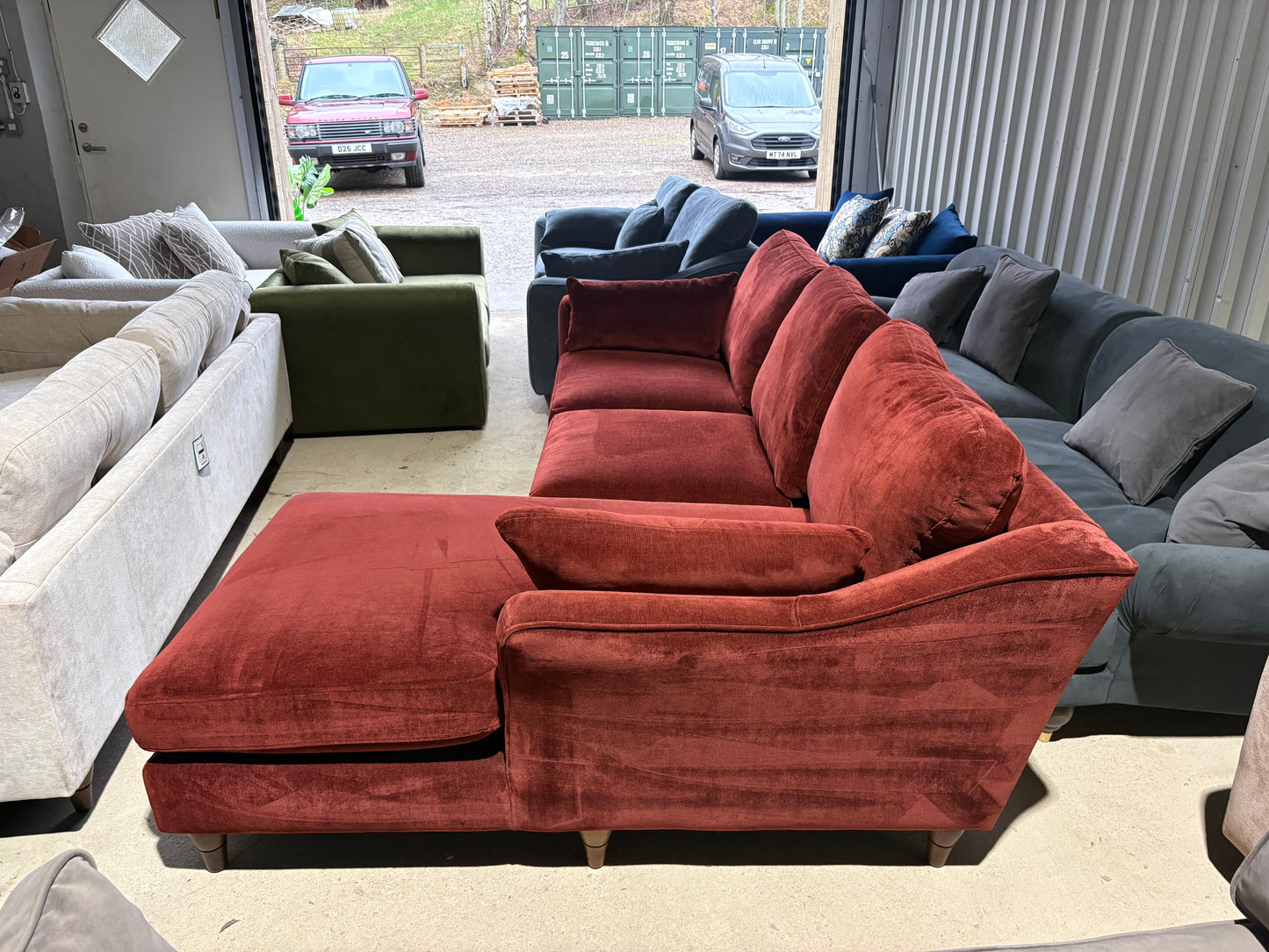 Stunning Rust Red Corner Sofa