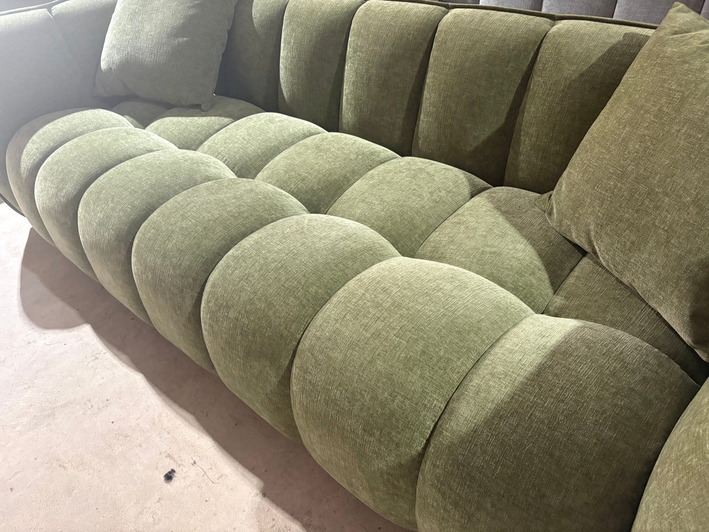 The Donside 3 seater Bubble Sofa in Moss Green