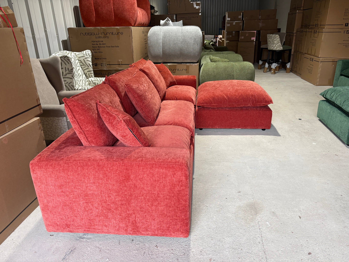 Rubislaw Corner sofa in Burnt Orange