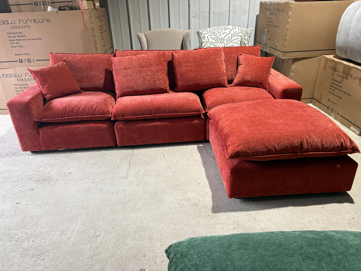 Rubislaw Corner sofa in Burnt Orange