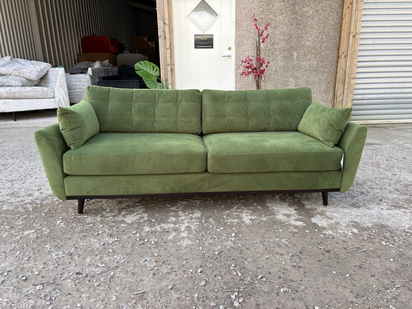 Green Velvet 3 seater sofa