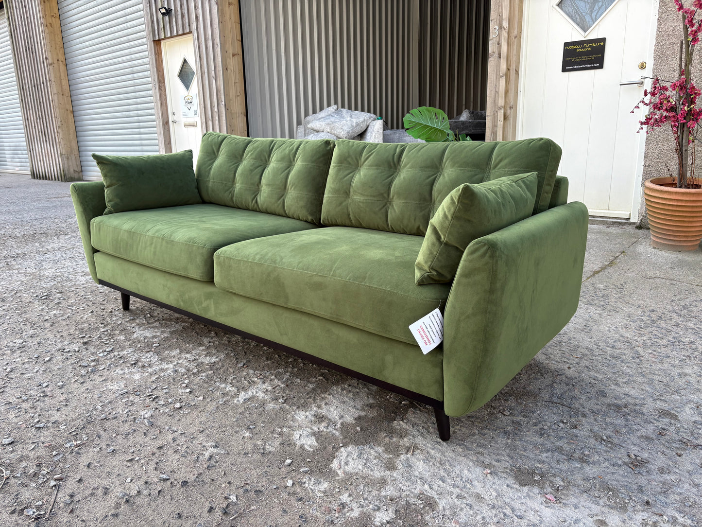 Green Velvet 3 seater sofa