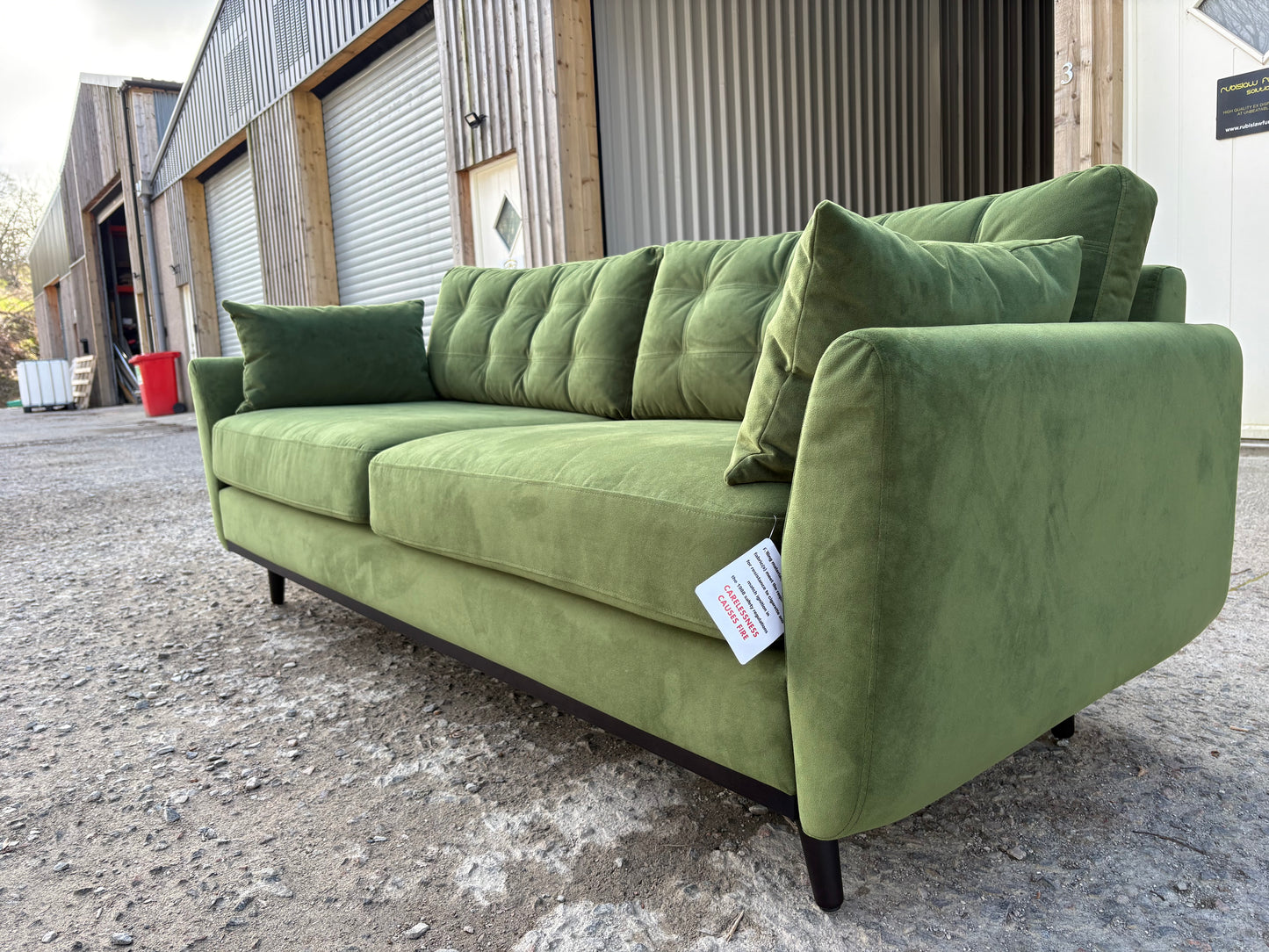 Green Velvet 3 seater sofa