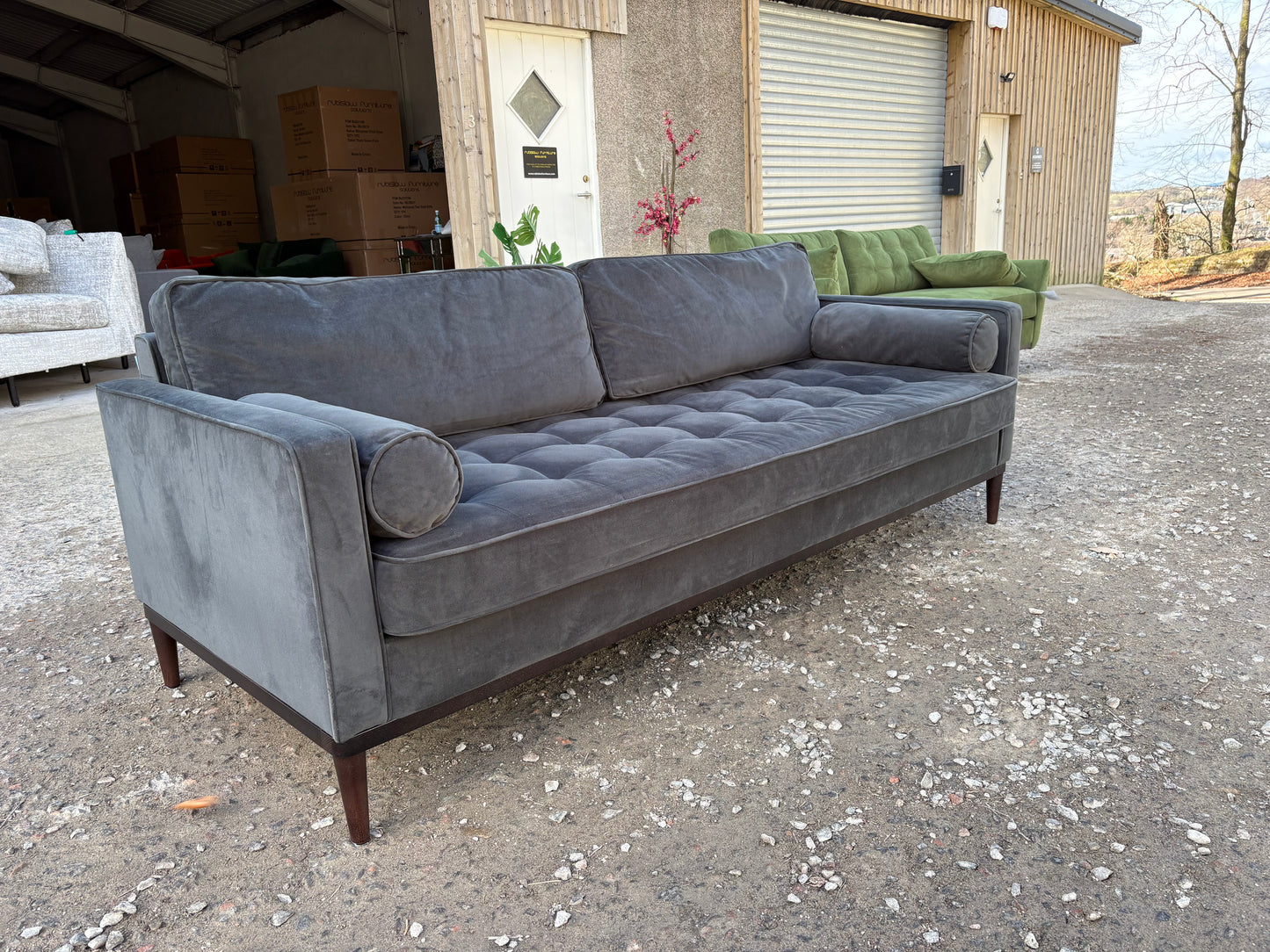 *Half Swyft Sofas retail price* Three Seater in Charcoal Velvet