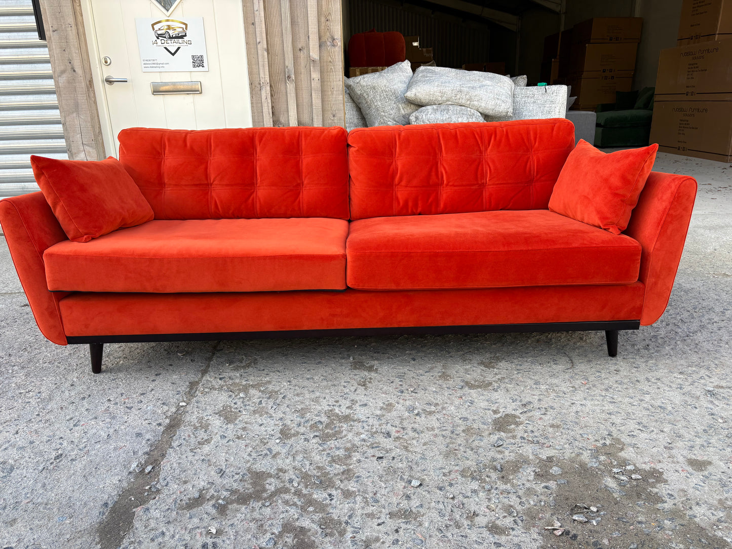Paprika Velvet 3 seater sofa