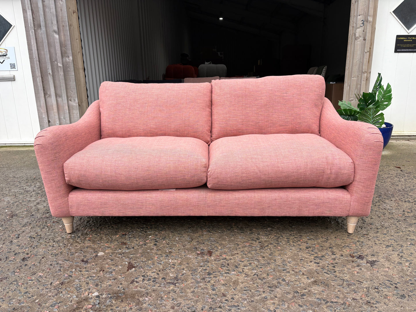 Stunning in Salmon Pink - Super stylish 3 seater sofa