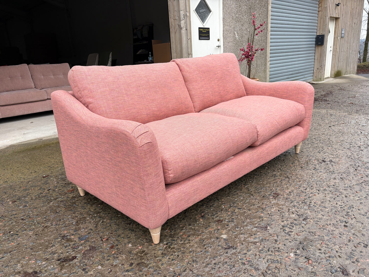 Stunning in Salmon Pink - Super stylish 3 seater sofa