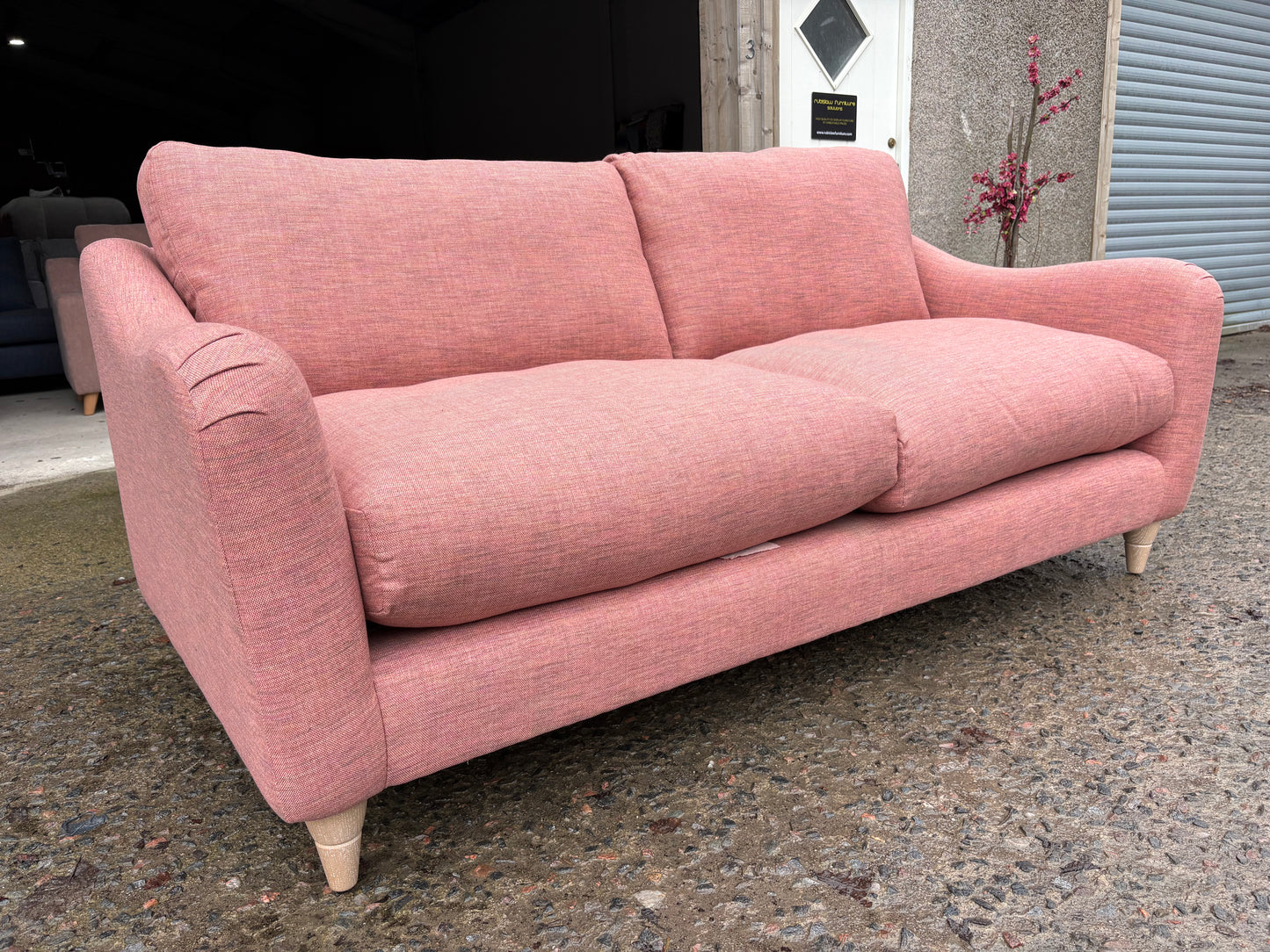 Stunning in Salmon Pink - Super stylish 3 seater sofa